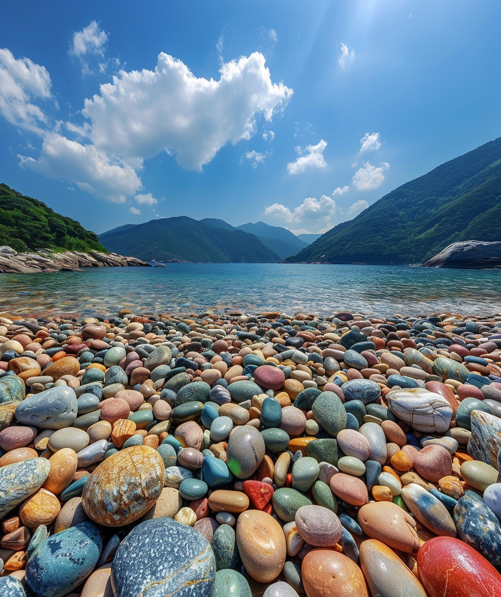 Dwell in Beauty | Colorful Pebbles Beach in Mountains