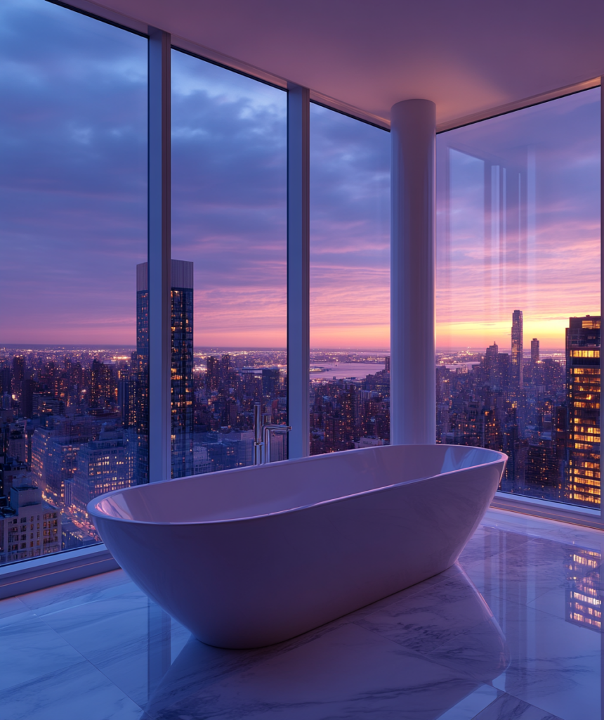 Dwell in Beauty | New York Style Bathroom in Penthouse