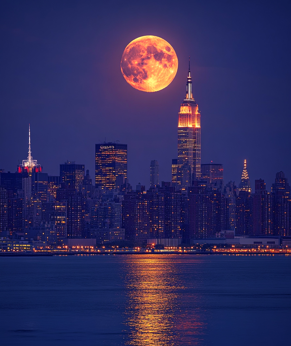 Dwell in Beauty | Full Moon over New York City