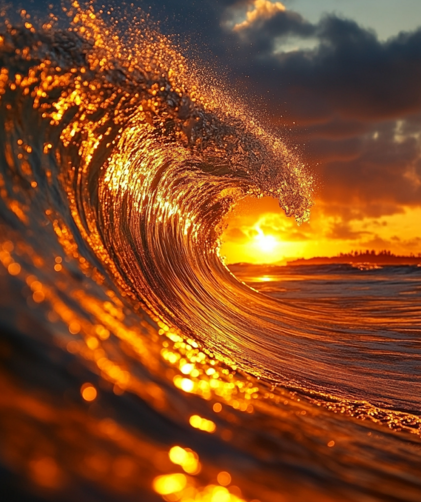 Dwell in Beauty | Hawaiian Perfect Wave at Sunset