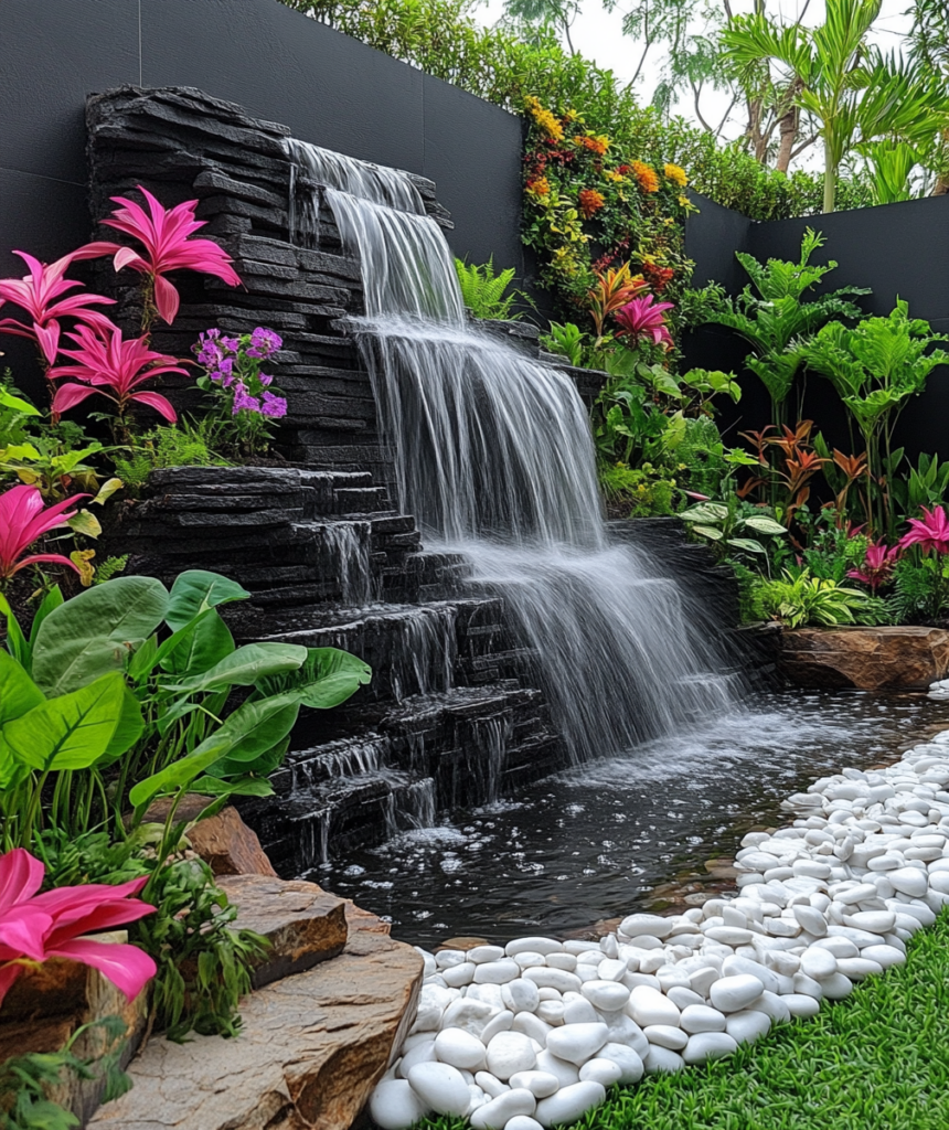 Dwell in Beauty | Beautiful Garden Design Idea - Garden Waterfall